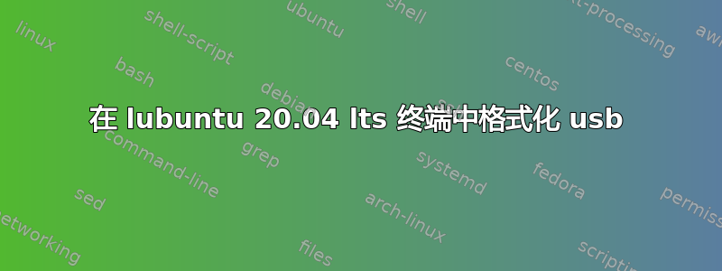 在 lubuntu 20.04 lts 终端中格式化 usb