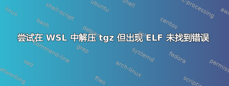 尝试在 WSL 中解压 tgz 但出现 ELF 未找到错误