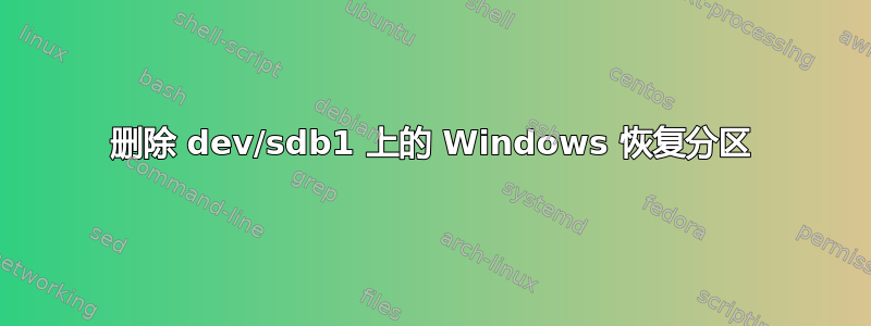 删除 dev/sdb1 上的 Windows 恢复分区