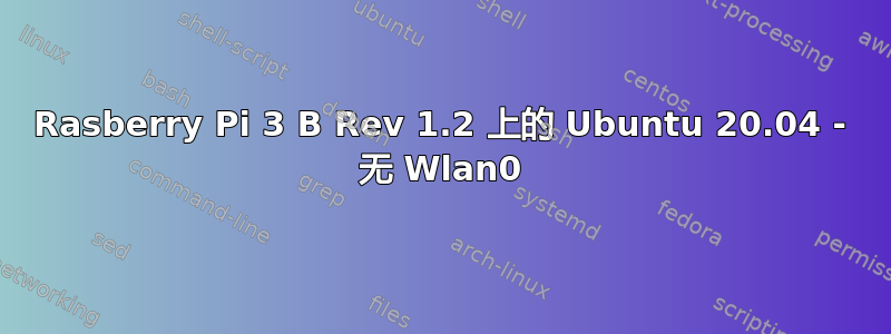 Rasberry Pi 3 B Rev 1.2 上的 Ubuntu 20.04 - 无 Wlan0