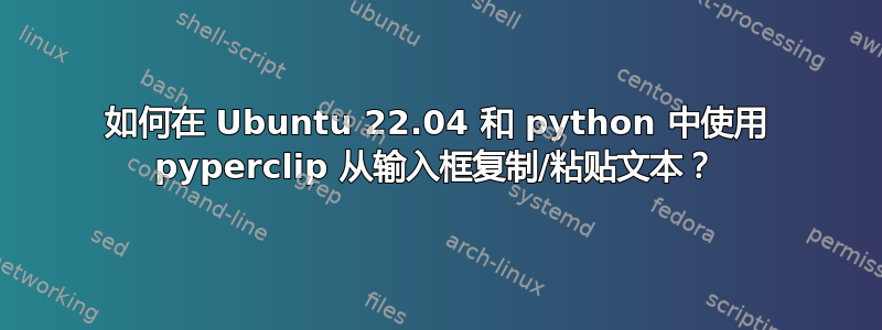 如何在 Ubuntu 22.04 和 python 中使用 pyperclip 从输入框复制/粘贴文本？