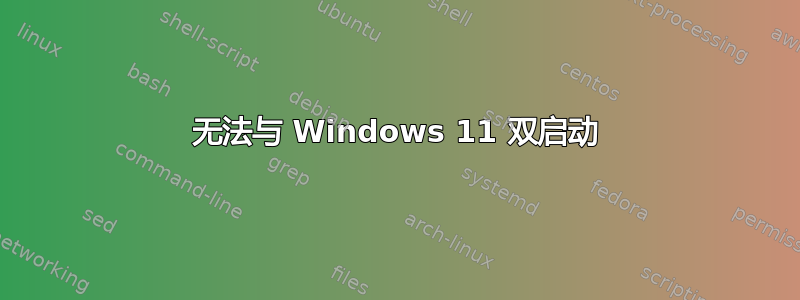 无法与 Windows 11 双启动