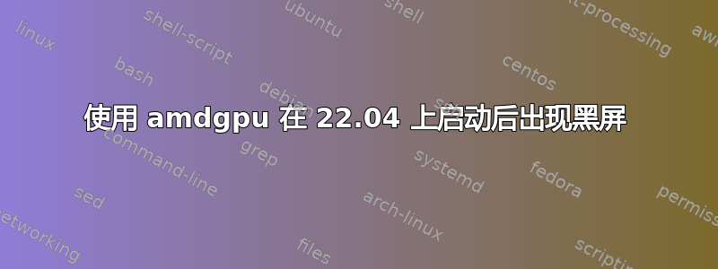 使用 amdgpu 在 22.04 上启动后出现黑屏