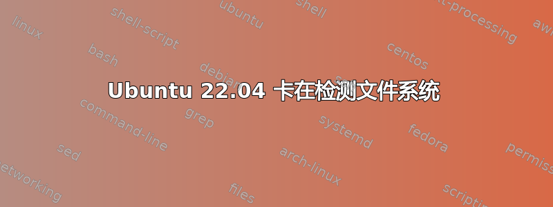 Ubuntu 22.04 卡在检测文件系统