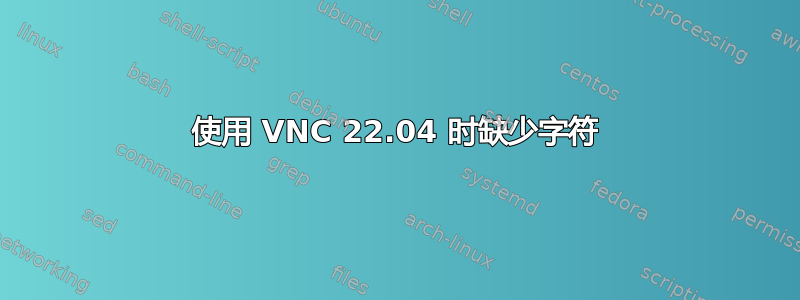 使用 VNC 22.04 时缺少字符