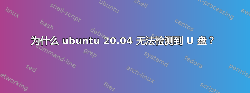 为什么 ubuntu 20.04 无法检测到 U 盘？