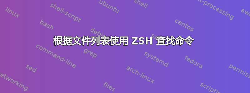 根据文件列表使用 ZSH 查找命令