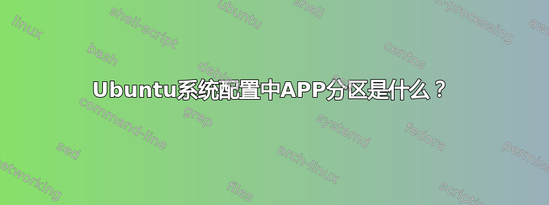 Ubuntu系统配置中APP分区是什么？