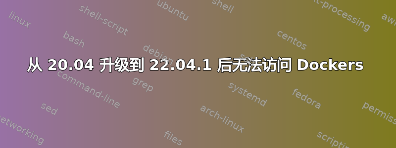 从 20.04 升级到 22.04.1 后无法访问 Dockers