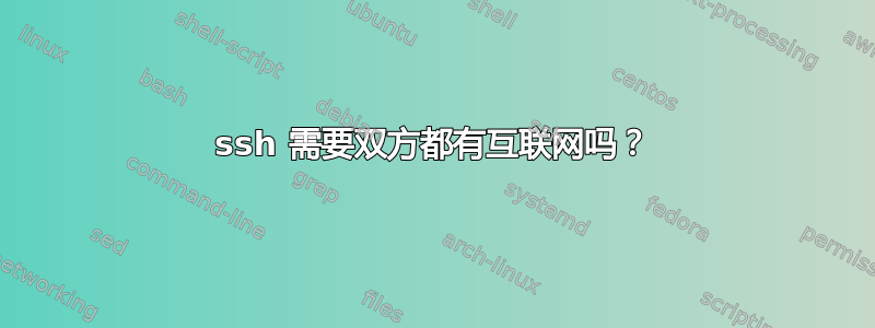 ssh 需要双方都有互联网吗？