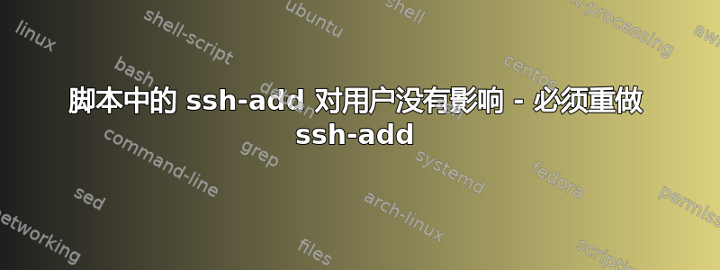 脚本中的 ssh-add 对用户没有影响 - 必须重做 ssh-add