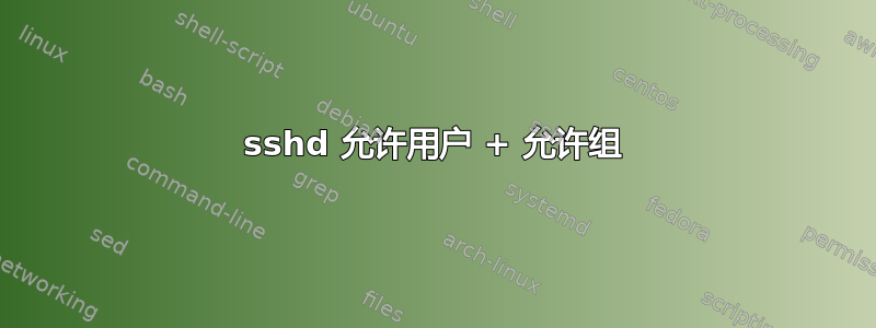 sshd 允许用户 + 允许组