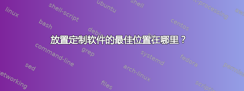 放置定制软件的最佳位置在哪里？ 