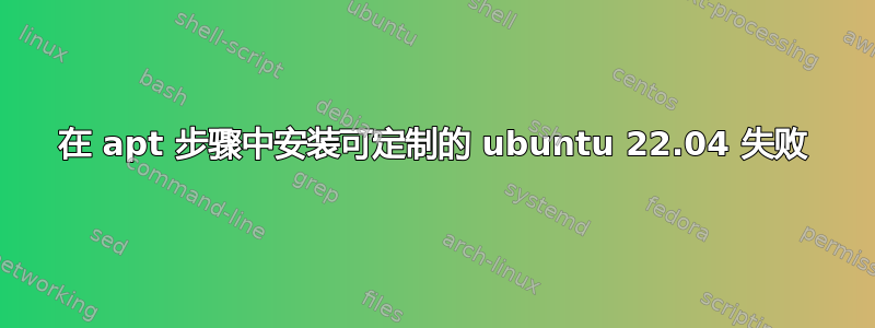 在 apt 步骤中安装可定制的 ubuntu 22.04 失败