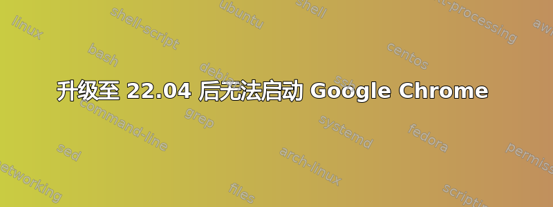 升级至 22.04 后无法启动 Google Chrome