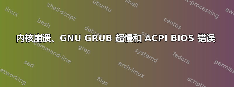 内核崩溃、GNU GRUB 超慢和 ACPI BIOS 错误