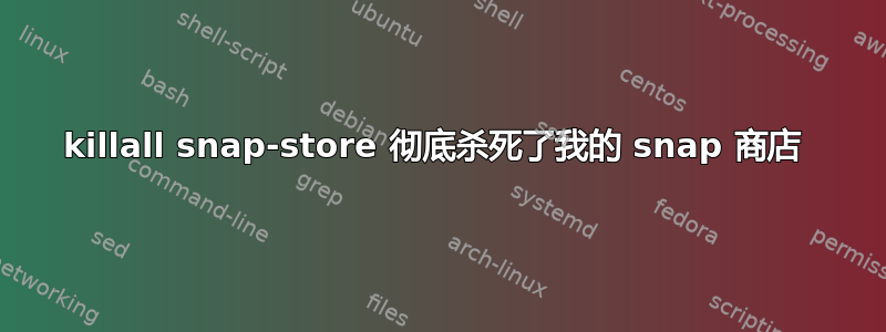 killall snap-store 彻底杀死了我的 snap 商店 