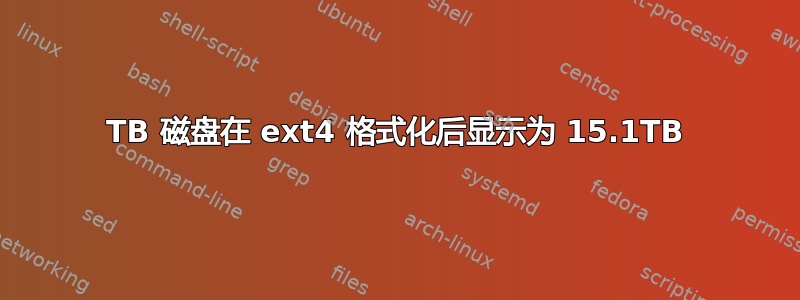 16TB 磁盘在 ext4 格式化后显示为 15.1TB