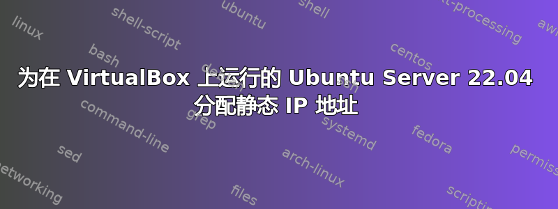 为在 VirtualBox 上运行的 Ubuntu Server 22.04 分配静态 IP 地址