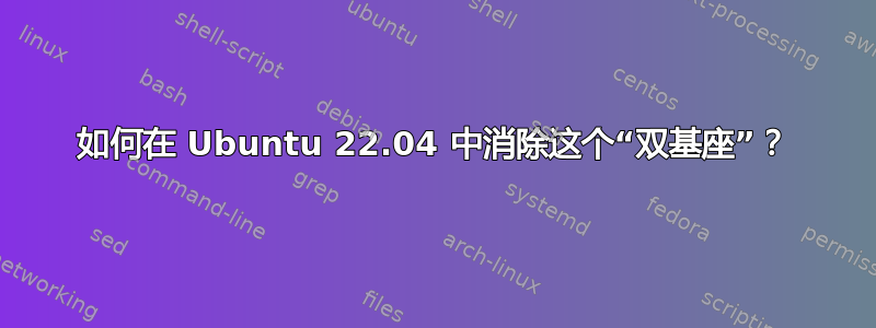 如何在 Ubuntu 22.04 中消除这个“双基座”？