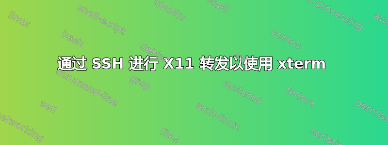 通过 SSH 进行 X11 转发以使用 xterm