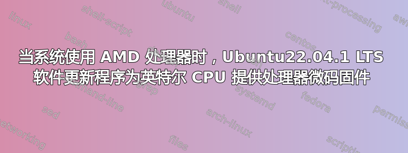 当系统使用 AMD 处理器时，Ubuntu22.04.1 LTS 软件更新程序为英特尔 CPU 提供处理器微码固件