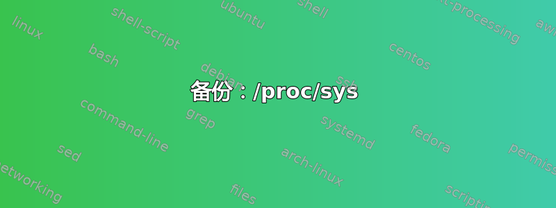 备份：/proc/sys