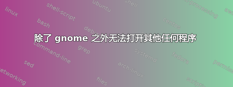 除了 gnome 之外无法打开其他任何程序