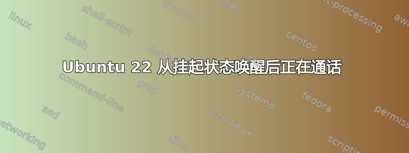 Ubuntu 22 从挂起状态唤醒后正在通话