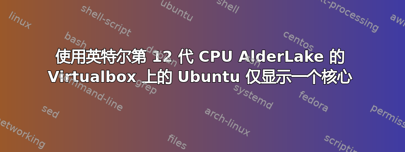 使用英特尔第 12 代 CPU AlderLake 的 Virtualbox 上的 Ubuntu 仅显示一个核心