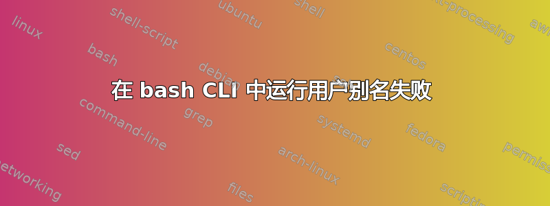 在 bash CLI 中运行用户别名失败