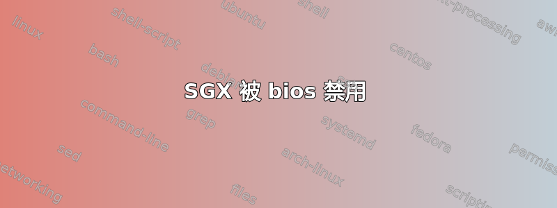 SGX 被 bios 禁用