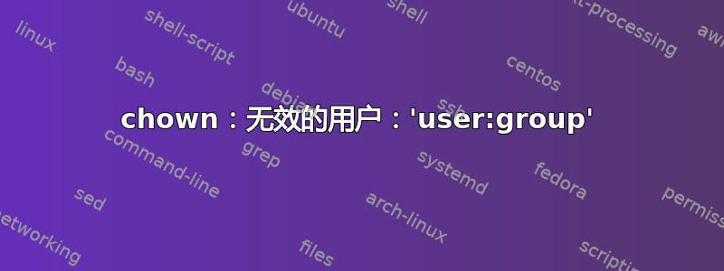 chown：无效的用户：'user:group'