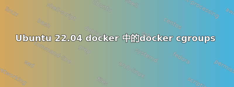 Ubuntu 22.04 docker 中的docker cgroups