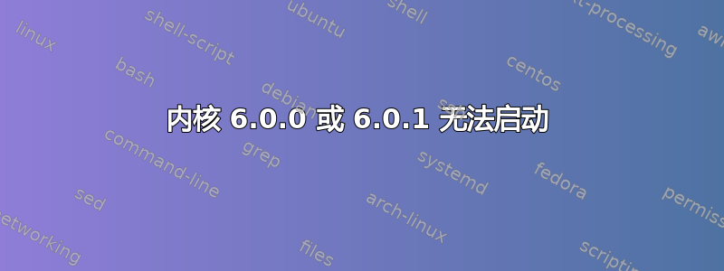 内核 6.0.0 或 6.0.1 无法启动