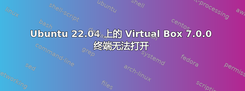 Ubuntu 22.04 上的 Virtual Box 7.0.0 终端无法打开