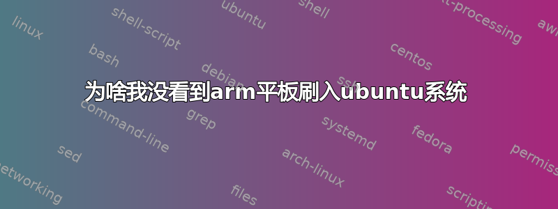 为啥我没看到arm平板刷入ubuntu系统