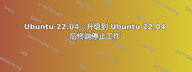 Ubuntu 22.04：升级到 Ubuntu 22.04 后终端停止工作