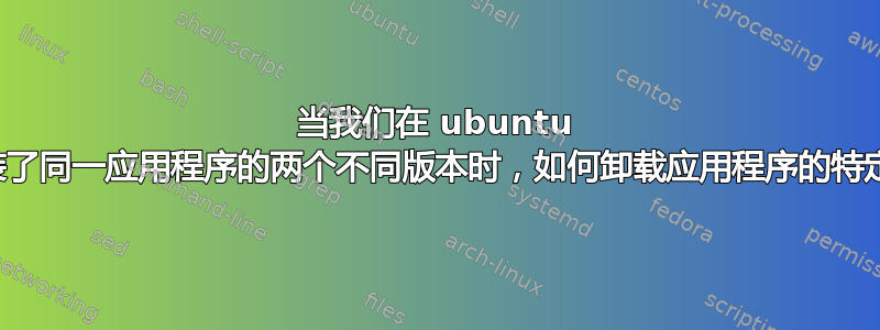 当我们在 ubuntu 中安装了同一应用程序的两个不同版本时，如何卸载应用程序的特定版本