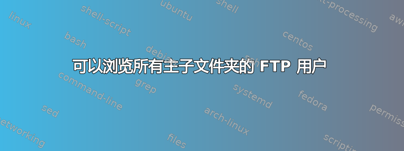 可以浏览所有主子文件夹的 FTP 用户