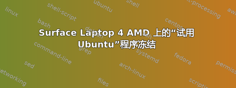 Surface Laptop 4 AMD 上的“试用 Ubuntu”程序冻结