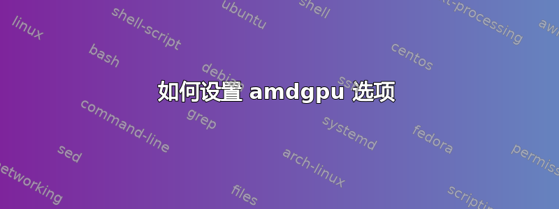 如何设置 amdgpu 选项