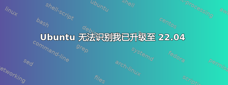 Ubuntu 无法识别我已升级至 22.04