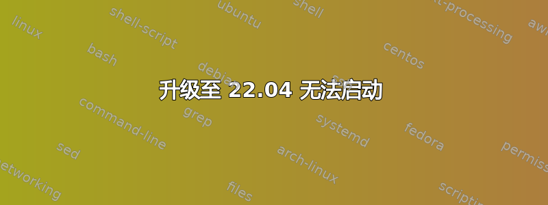 升级至 22.04 无法启动