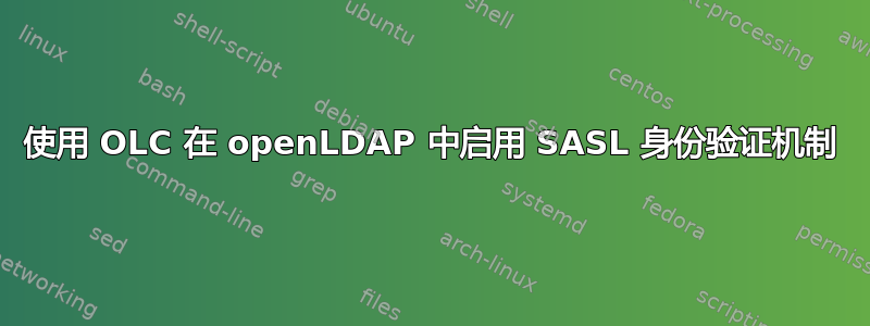 使用 OLC 在 openLDAP 中启用 SASL 身份验证机制