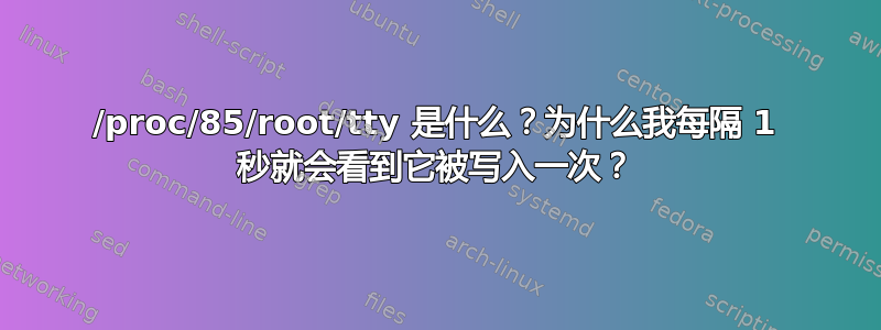 /proc/85/root/tty 是什么？为什么我每隔 1 秒就会看到它被写入一次？