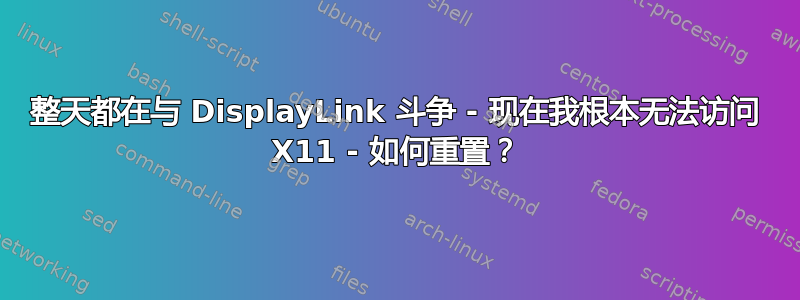 整天都在与 DisplayLink 斗争 - 现在我根本无法访问 X11 - 如何重置？