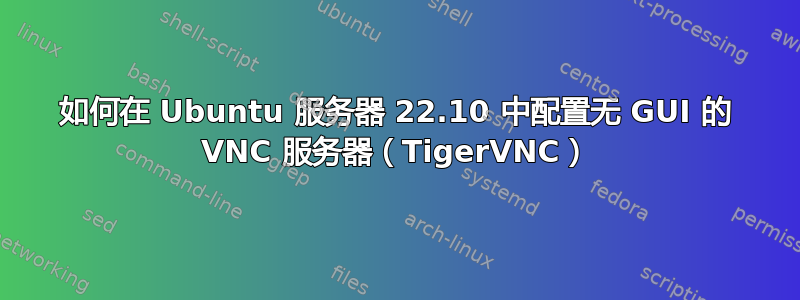 如何在 Ubuntu 服务器 22.10 中配置无 GUI 的 VNC 服务器（TigerVNC）