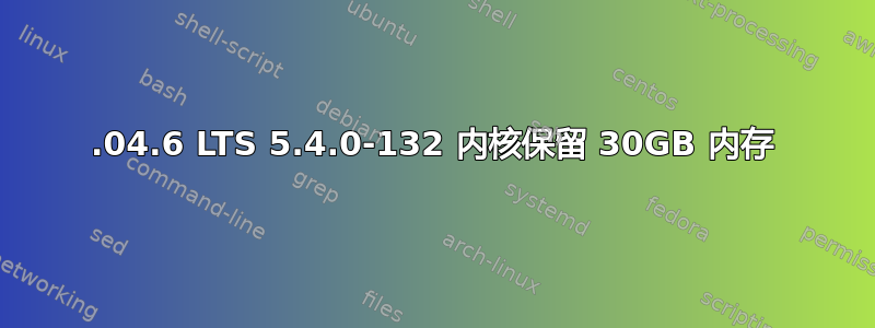 18.04.6 LTS 5.4.0-132 内核保留 30GB 内存