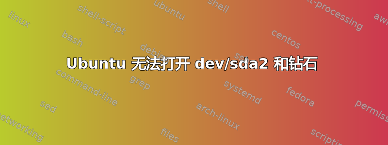 Ubuntu 无法打开 dev/sda2 和钻石